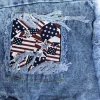 Womens USA National Flag Denim Jeans Shorts High Waist Shorts Printed Ameirican Flags Vintage Pants Jeans Fashion Streetwears