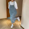 Spring Summer Denim Overall Dress Women Sleeveless Jeans Dresses Fashion Female Solid Slip Casual Loose Spaghetti Strap Dresses