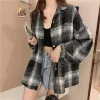 Plaid Shirt Women Fashion Autumn Long Sleeve Top Female Vintage Single Breasted Blouse Ladies Preppy Style Loose Check Shirts