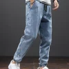 Spring Summer Black Blue Cargo Jeans Men Streetwear Denim Jogger Pants Men Baggy Harem Jean Trousers Plus Size