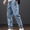 Spring Summer Black Blue Cargo Jeans Men Streetwear Denim Jogger Pants Men Baggy Harem Jean Trousers Plus Size