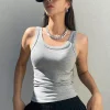 Camisole Tank Soft Top For Women Summer Outfits Tight And Sexy Tank Top Knitted Bottom Shirt And Sleeveless Top For Outerwear