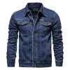 2025 Autumn Men Solid Denim Jackets Fashion Motorcycle Vintage Jeans Jackets Hommes Slim Fit Cotton Casual Black Blue Coats