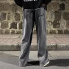 2025 New Streetwear Loose Jeans Men Korean Style Fashion Loose Straight Wide Leg Pants Men’s Brand Clothing Black Light Blue