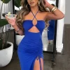 Sleeveless Sexy Female Midi Backless Dresses Slim Night Club Party Women’s Dress Bodycon Vestidos Elegantes Para Mujer
