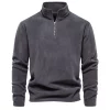 AIOPESON Brand Quality Thicken Warm Fleece Jacket for Men Zipper Neck Pullover Men’s Sweatshirt Soft Shell Mens Jacket